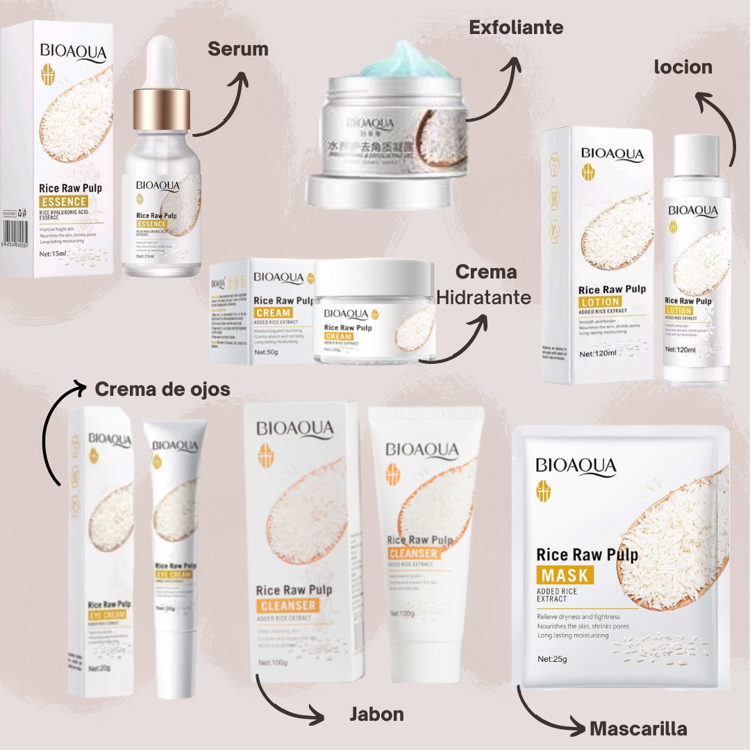 KIT BIOAQUA ARROZ X 7 Piel De Porcelana
