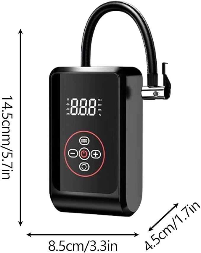 Compresor de aire portátil, inalámbrico con pantalla digital
