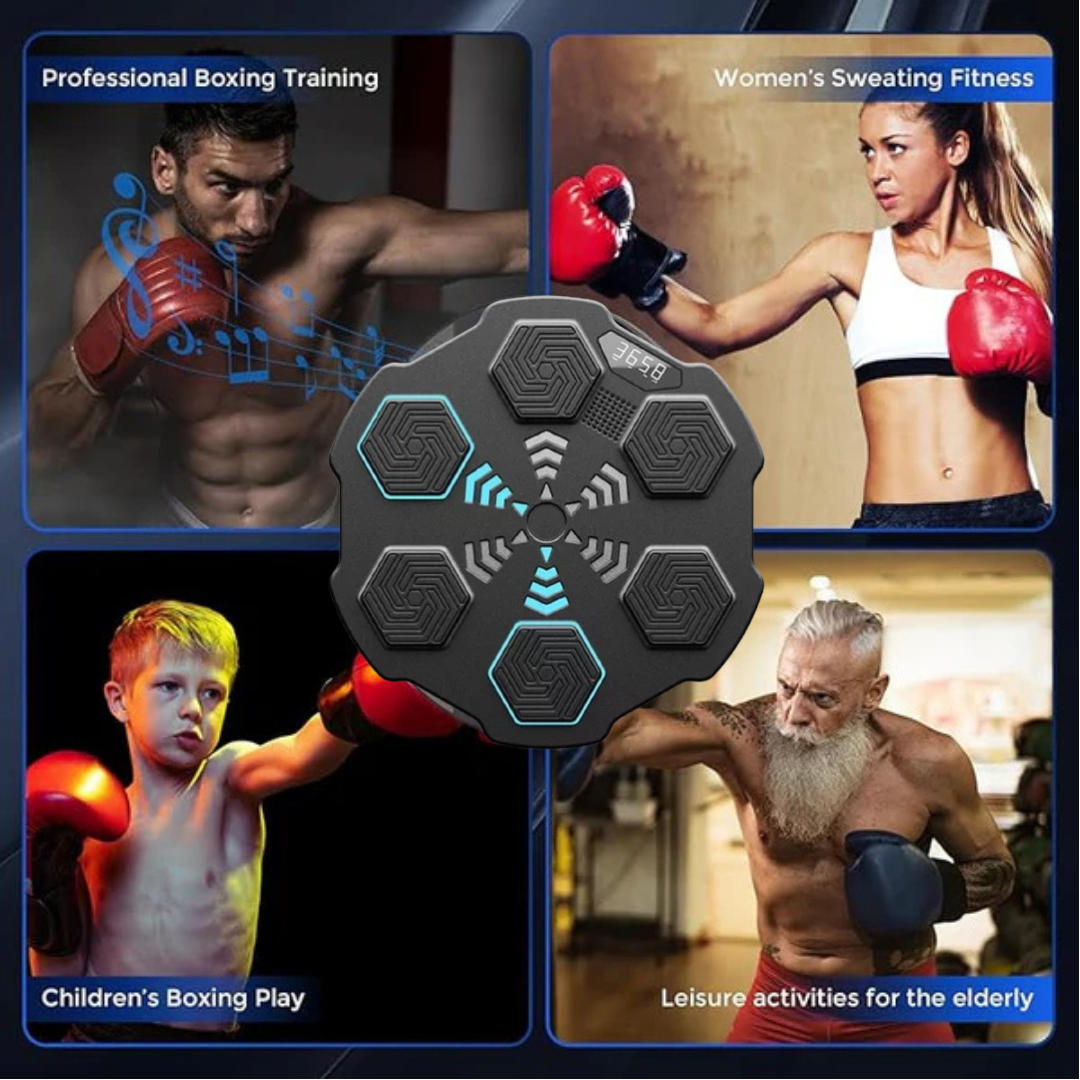 Maquina de Boxeo Musical de 6 puntos Bluetooth Negra