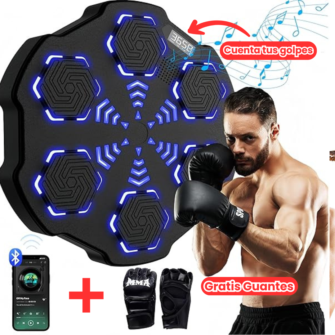 Maquina de Boxeo Musical de 6 puntos Bluetooth Negra