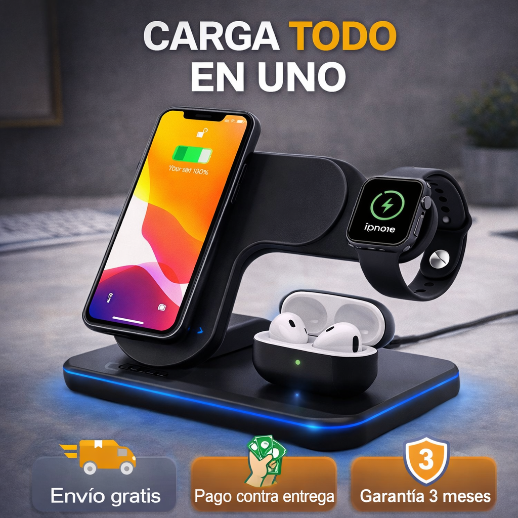 CARGADOR INALAMBRICO 3 EN 1