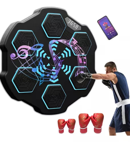 Maquina de Boxeo Musical de 6 puntos Bluetooth Negra