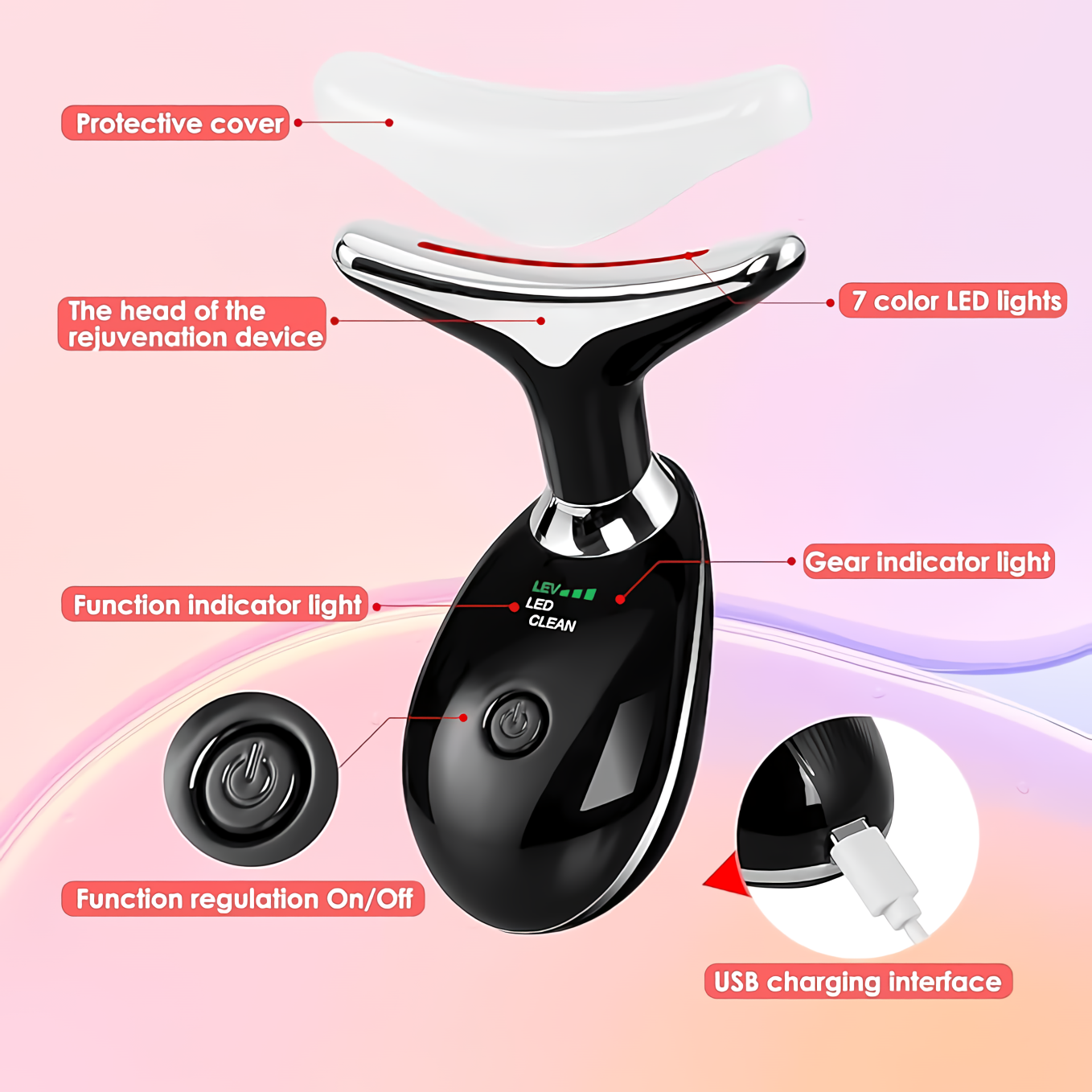 Quita Papada 3 en 1 Masajeador Facial