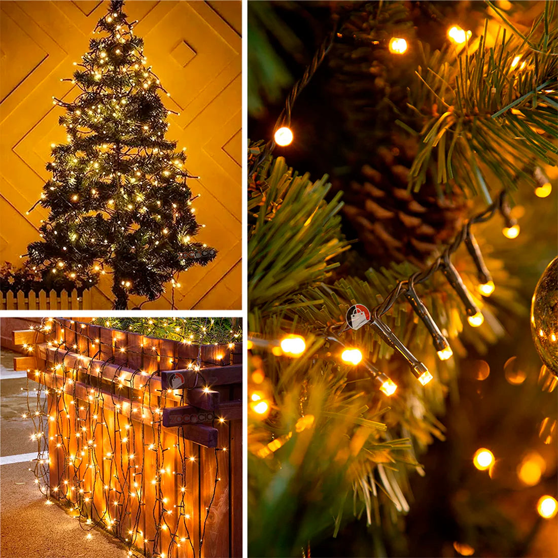 Luz Solar Navideña 3000 Luces 20M Con Control