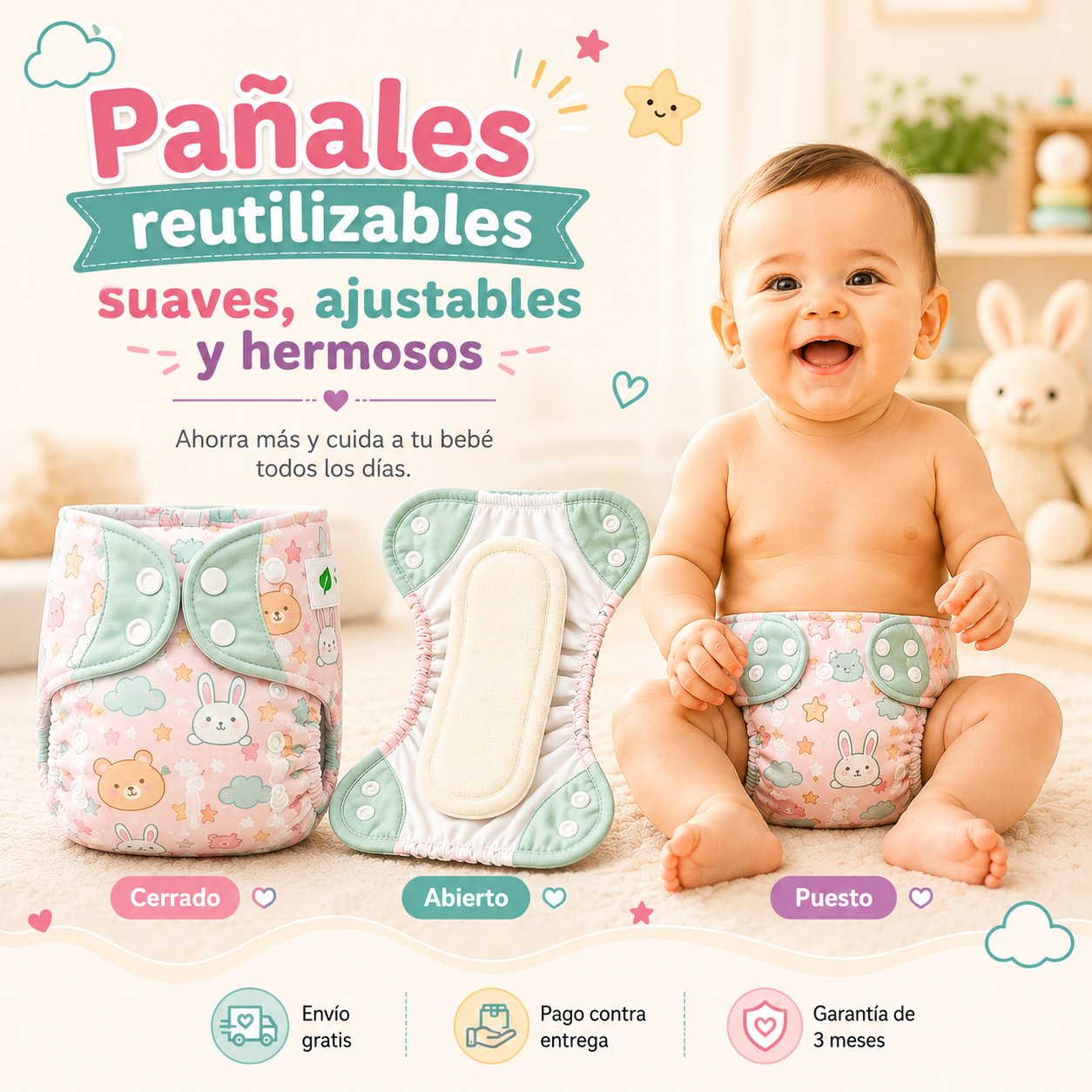 PAÑAL ECOLOGICO CON INSERTO INCLUIDO