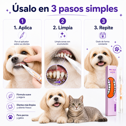 Blanqueador dental instantáneo Para mascotas X2