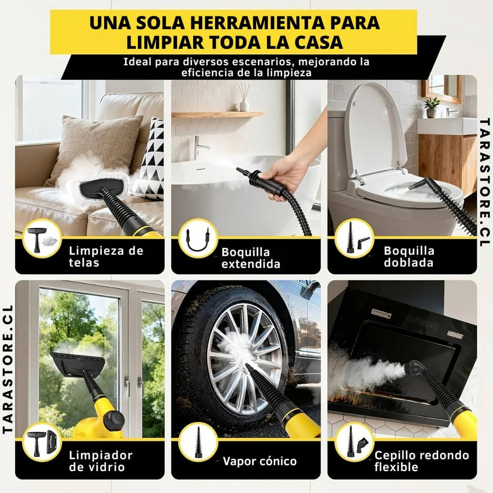 Limpiador a Vapor Eléctrico Multifuncion