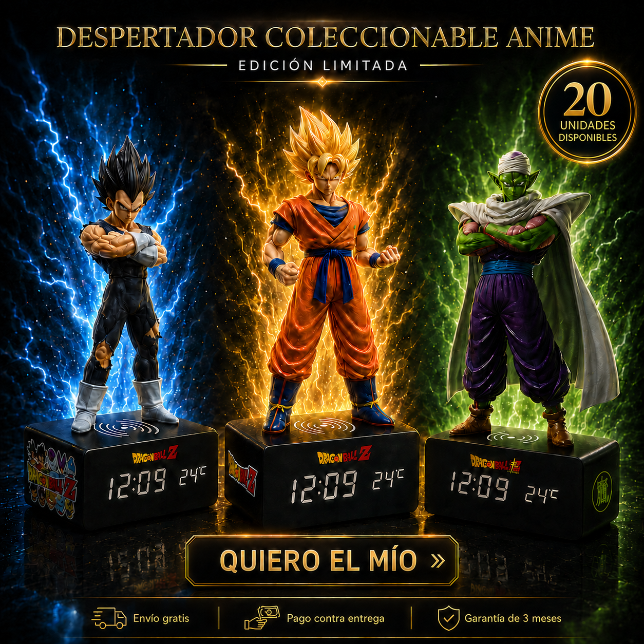 Reloj Despertador Digital Dragon Ball Z