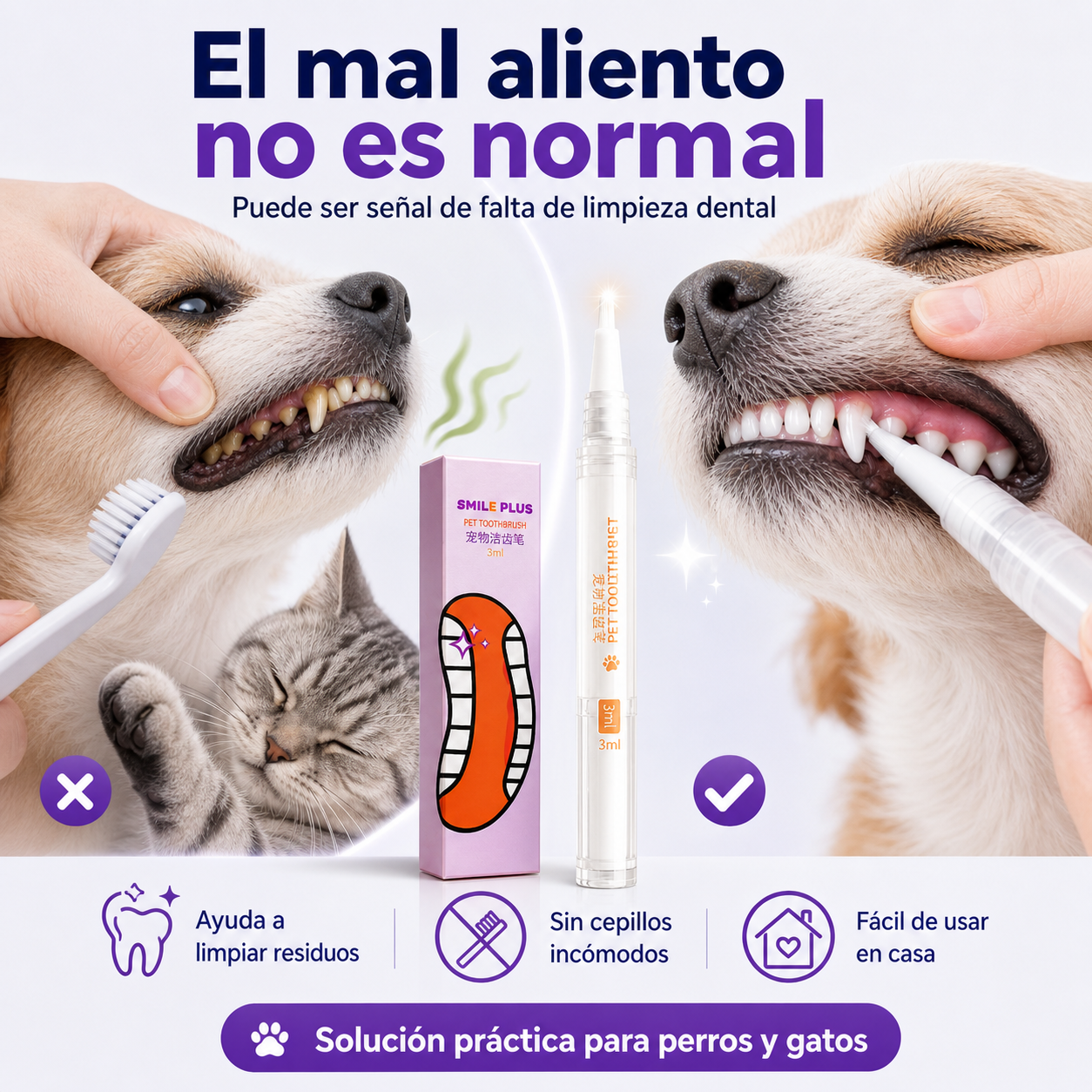 Blanqueador dental instantáneo Para mascotas X2