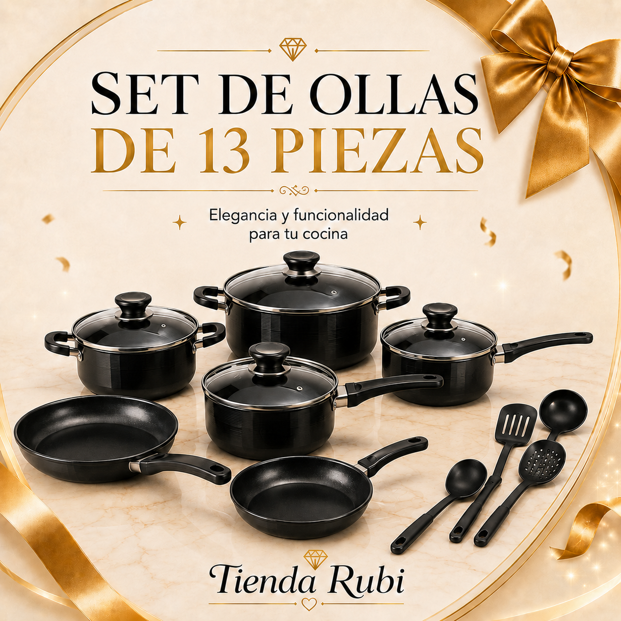Titanium Pro-Health: Set de Cocina Antiadherente de 13 Piezas