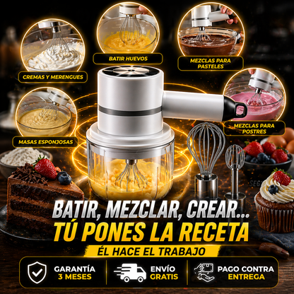 Mini Batidora Picador Eléctrico 3 En 1