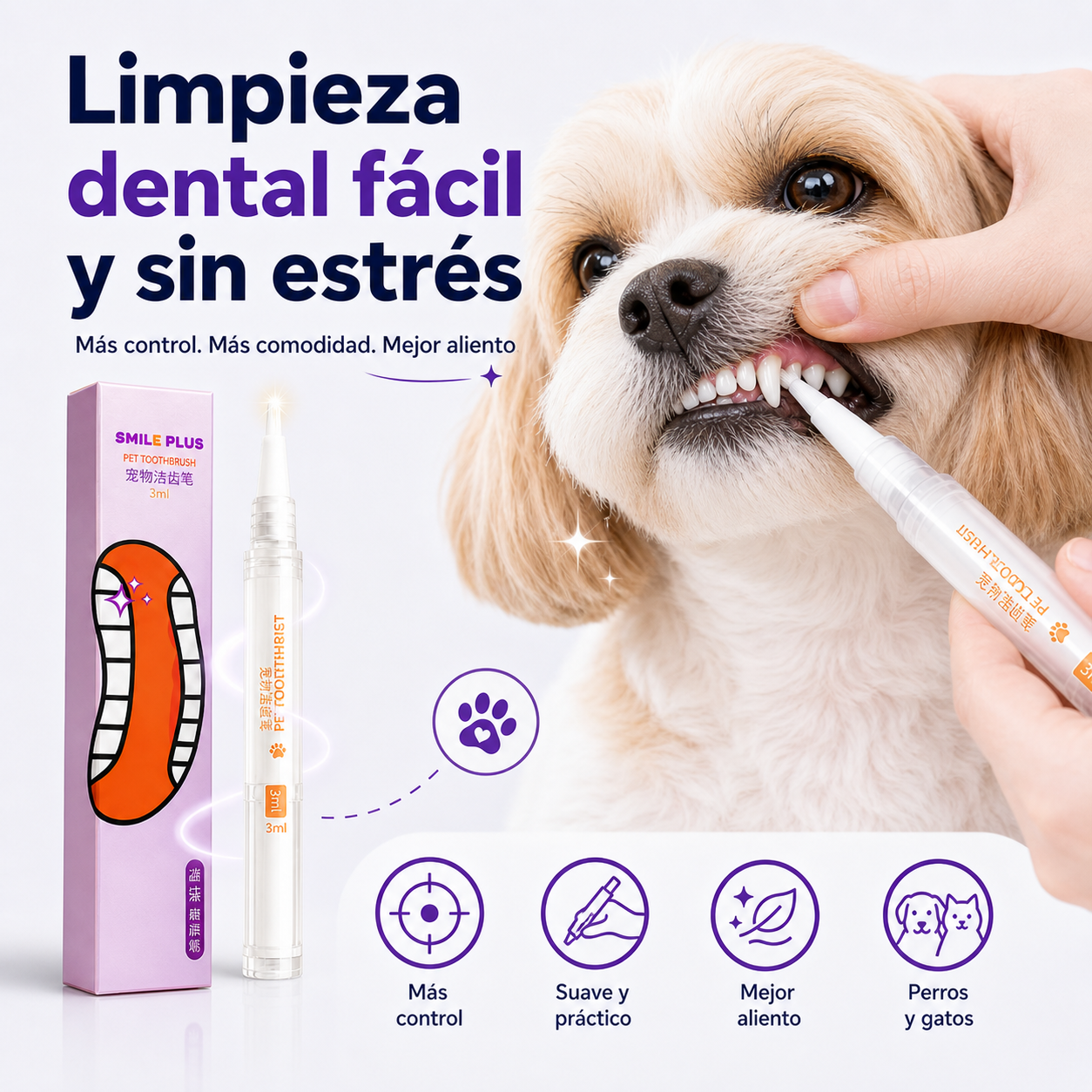 Blanqueador dental instantáneo Para mascotas X2
