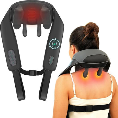 MASAJEADOR ELECTRICO CUELLO ESPALDA CON CALOR PARA ALIVIAR EL DOLOR DE TEJIDOS PROFUNDOS