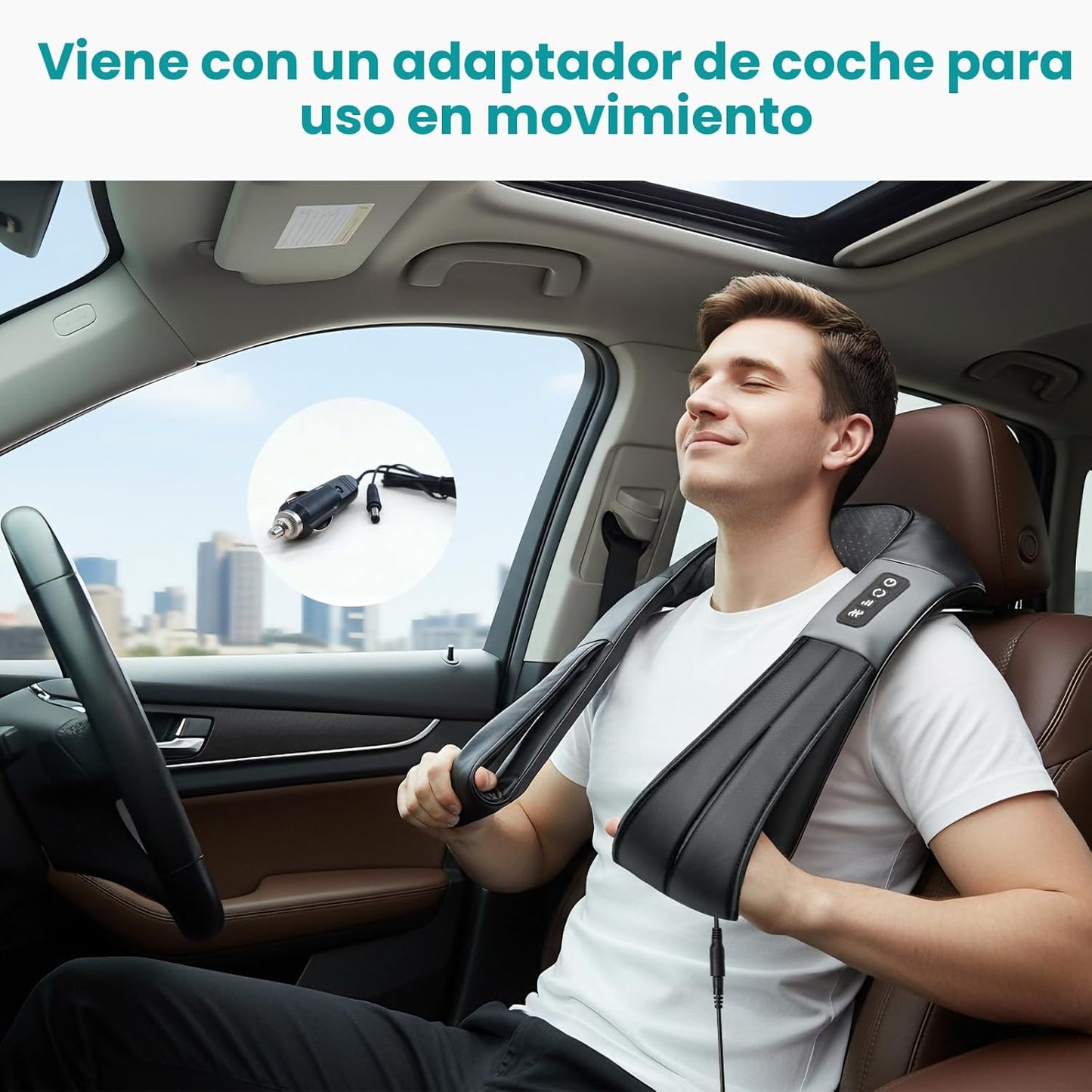 MASAJEADOR ELECTRICO CUELLO ESPALDA CON CALOR PARA ALIVIAR EL DOLOR DE TEJIDOS PROFUNDOS