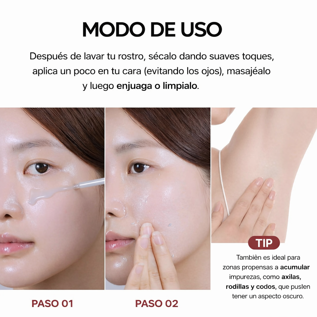Dr.Melaxin Peel Shot Glow  Exfoliante de Arroz 80ml Exfoliante Facial y Corporal Removedor de Puntos Negros