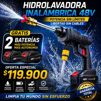 Hidrolavadora Inalámbrica 48v Gratis 2 Baterias