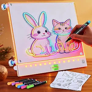 Tablero Led Pizarron 7 Colores Brillantes 30cm por 20 cm