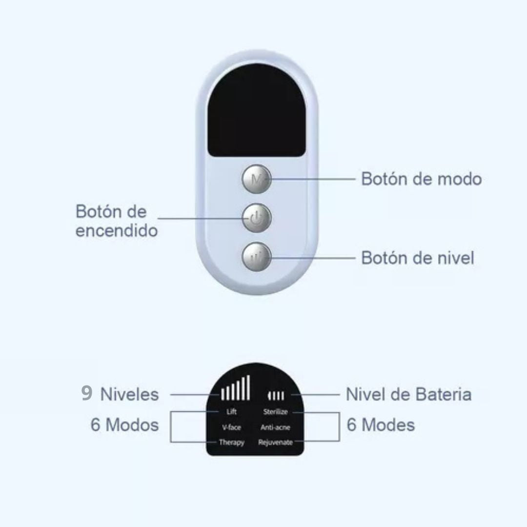 Eliminador de papada, máquina eléctrica Facial en V,  6 Modos Grandes y 9 Niveles de Intensidad Ajustables