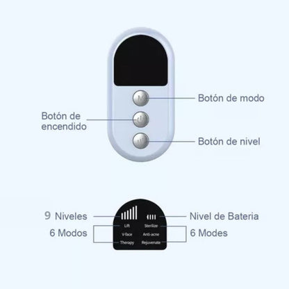 Eliminador de papada, máquina eléctrica Facial en V,  6 Modos Grandes y 9 Niveles de Intensidad Ajustables