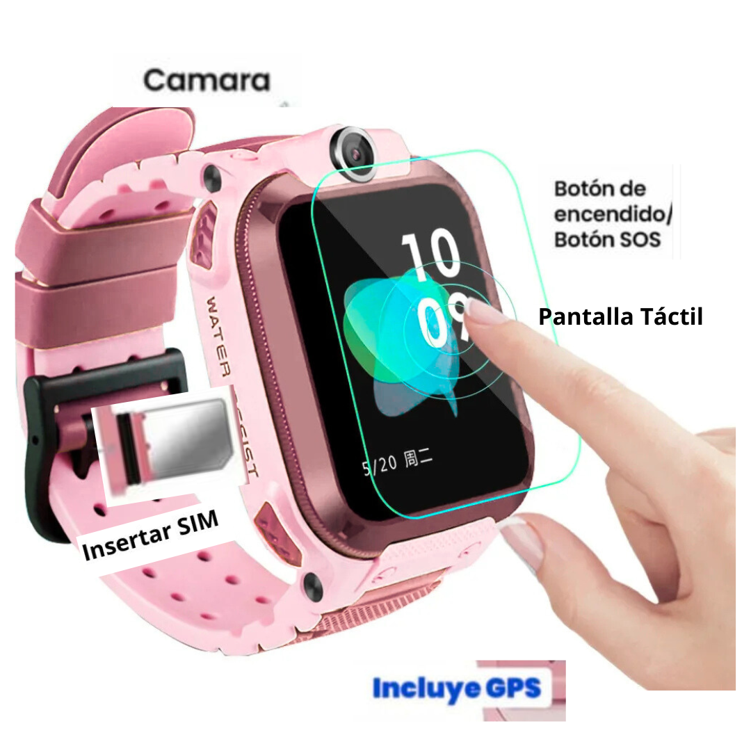 RELOJ ORIGINAL GPS CON  LOCALIZADOR EN TIEMPO REAL CON CÁMARA  INTEGRADA GRATIS SIM 4G