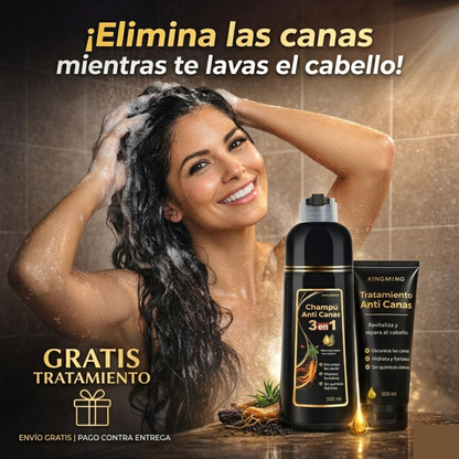 champú Anti Canas Natural 3 en 1 Gratis Tratamiento anti-canas