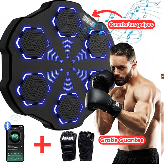 Maquina de Boxeo   Musical de 6 puntos Bluetooth Negra