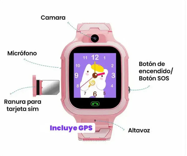 RELOJ ORIGINAL GPS CON LOCALIZADOR EN TIEMPO REAL CON CÁMARA INTEGRADA GRATIS SIM 4G