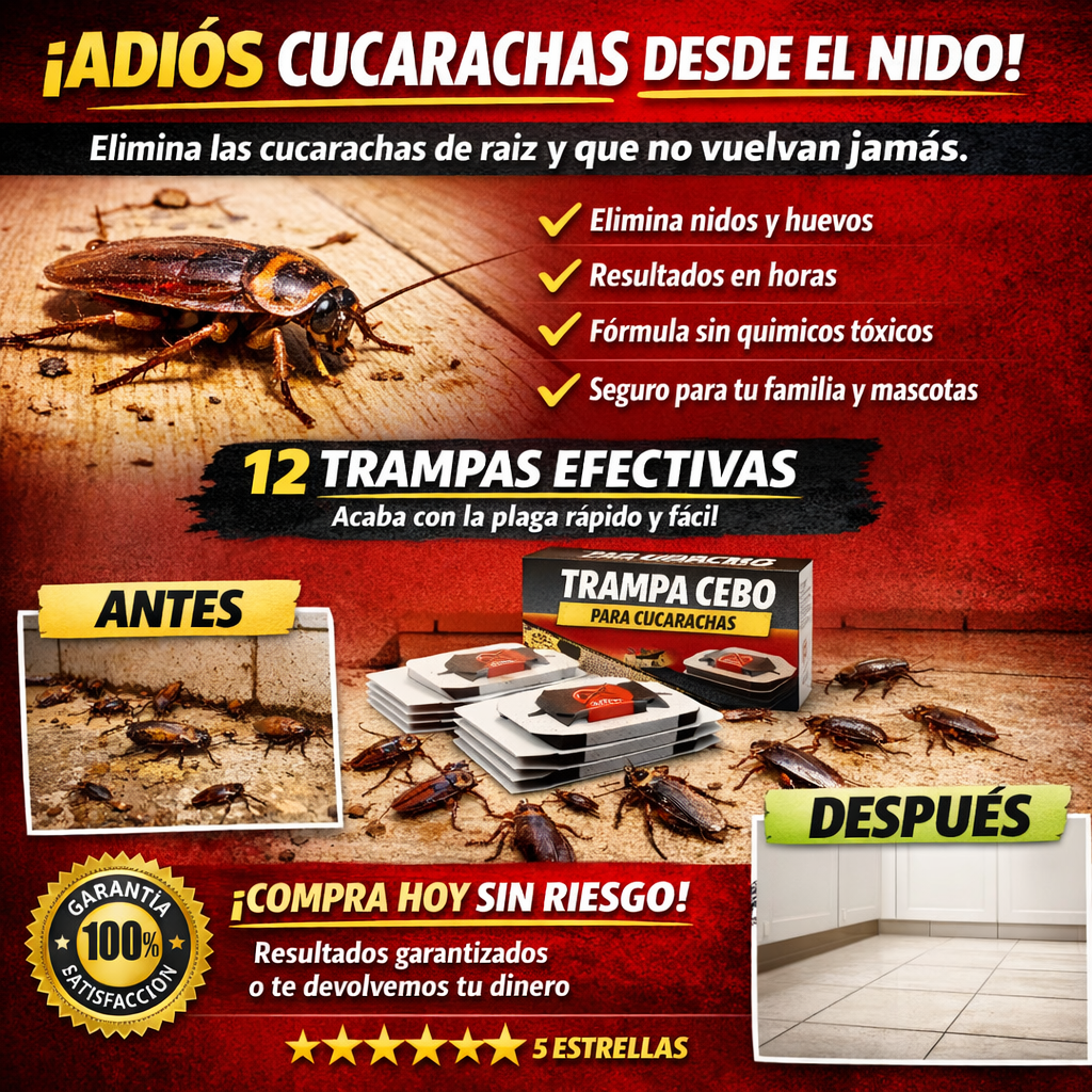 Pack X12 Cebo Eficaz Para Exterminar Cucarachas Paga 1 Lleva 2