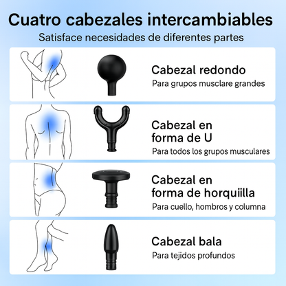 Pistola de masaje inteligente, masajeador eléctrico, martillo de masaje, martillo de mano recargable para el hogar