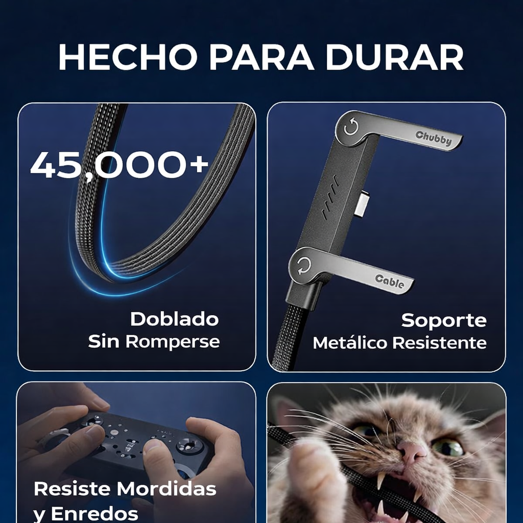 Cable de carga rápida con soporte invisible para teléfono 2 en 1