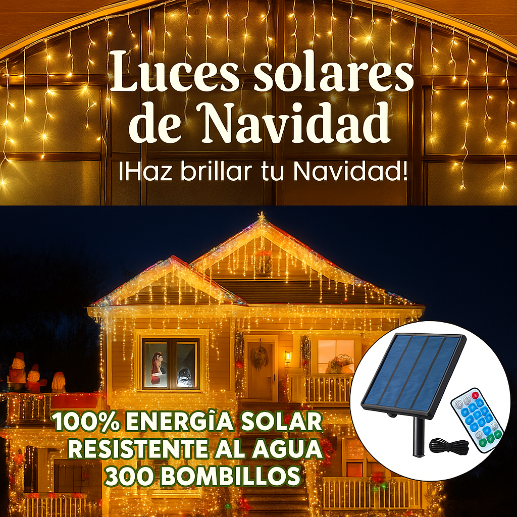 Luz Solar Navideña 3000 Luces 20M Con Control