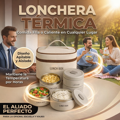 LONCHERA TERMICA PORTACOMIDA X4