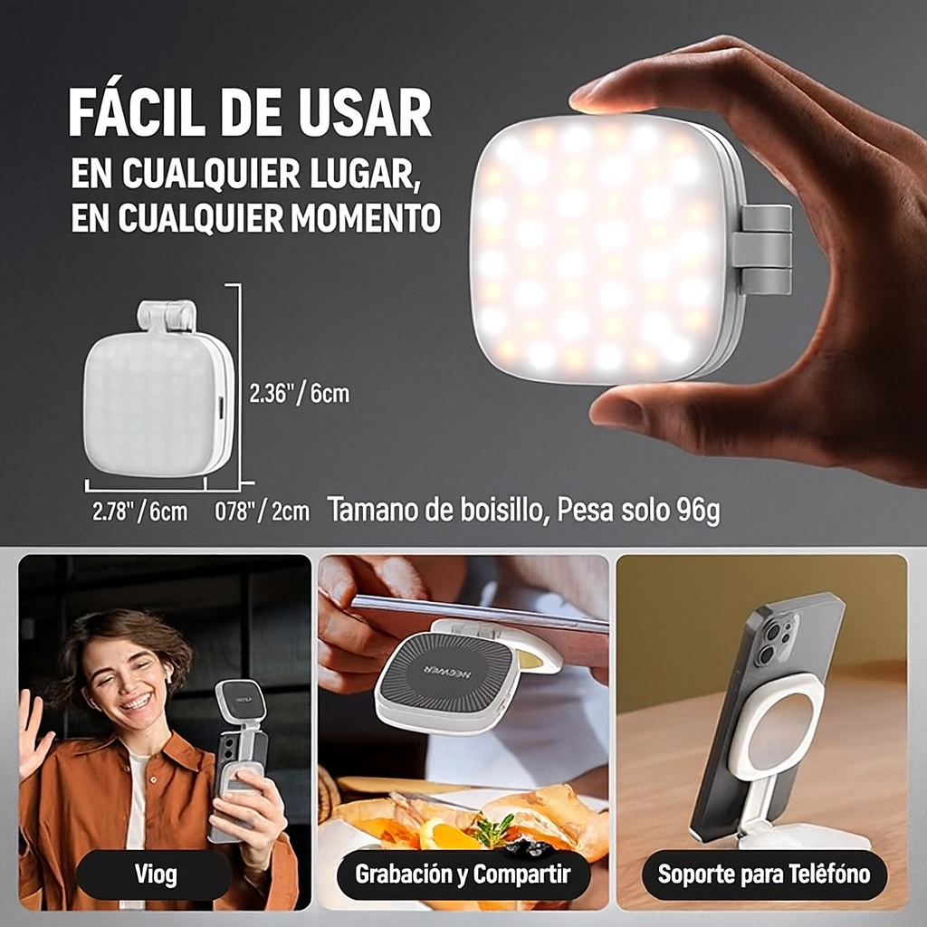 LAMPARA SELFIE LUZ MAGNETICA + OBSEQUIO🎁