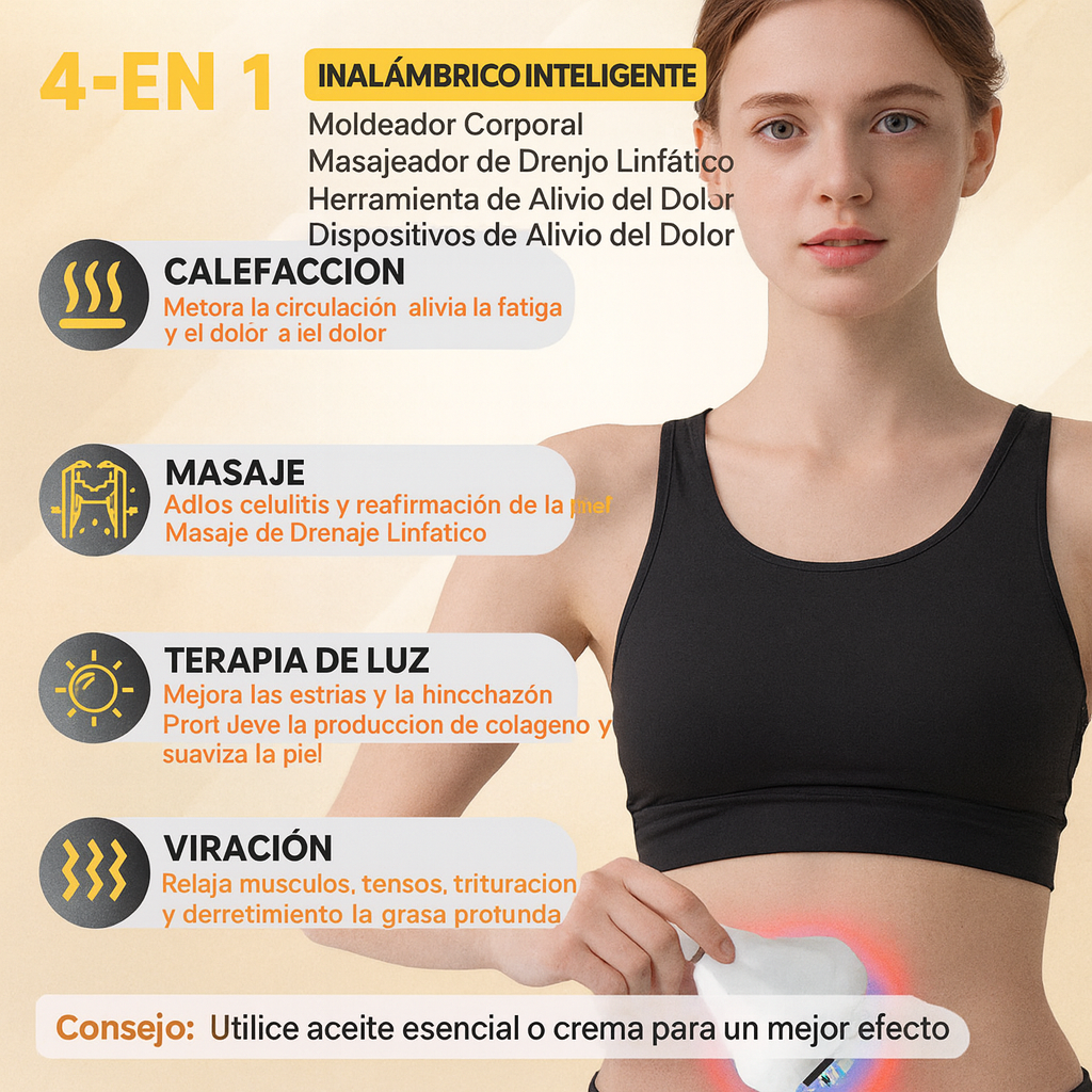 Masajeador de drenaje linfático y herramienta de masaje anticelulitis, ayuda a reducir las estrías y la celulitis