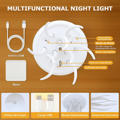 Lámpara LED  De Medusa Controlada Por Voz