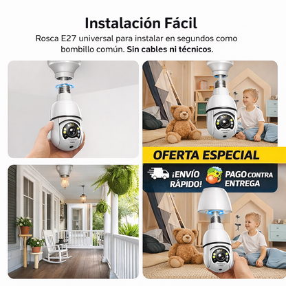 Cámara de Seguridad IMOU Bombillo 2K (3MP) – WiFi, Full Color, Detección Inteligente, Audio 2 Vías