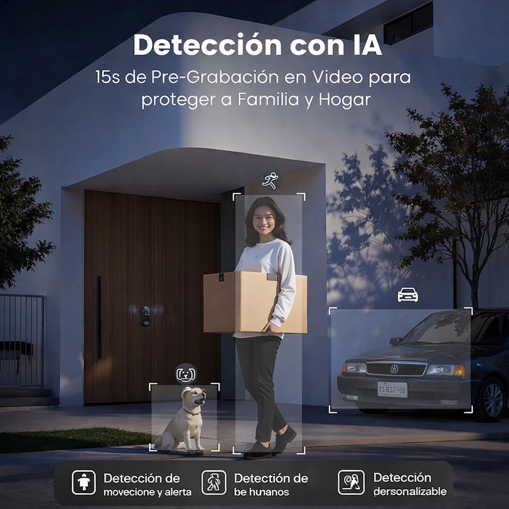 Cerradura Digital Inteligente con Cámara, Timbre WiFi 3 en 1 💡