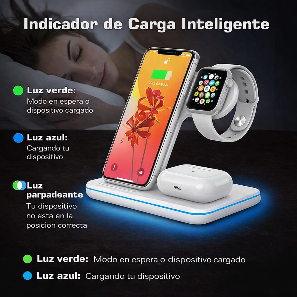 CARGADOR INALAMBRICO 3 EN 1