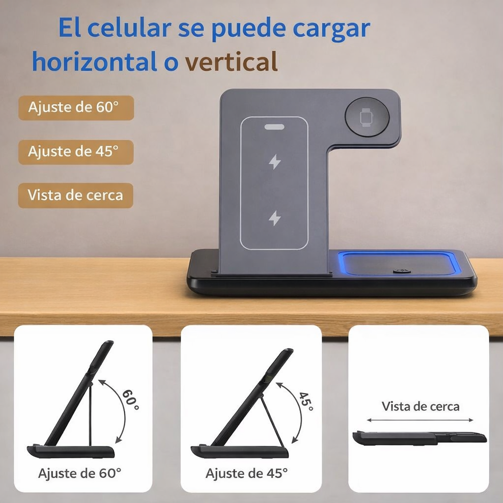 CARGADOR INALAMBRICO 3 EN 1
