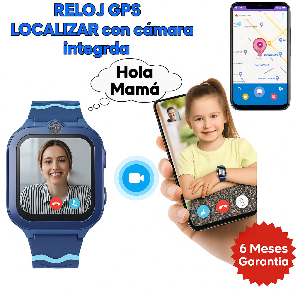 RELOJ ORIGINAL GPS CON  LOCALIZADOR EN TIEMPO REAL CON CÁMARA  INTEGRADA GRATIS SIM 4G