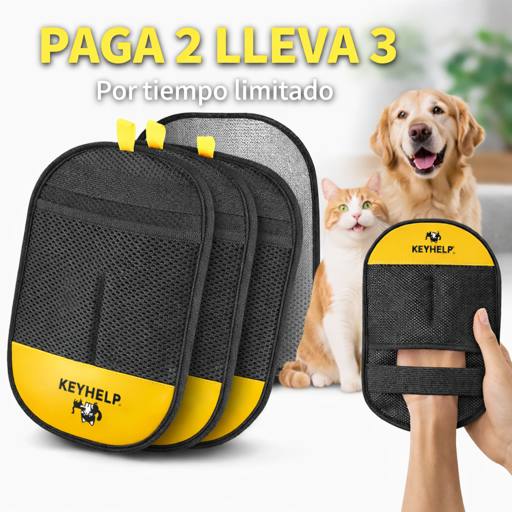 Pack 3 Guantes Para Mascotas Eliminador  De PeloDde Mascotas Para Ropa, Sofá  Etc