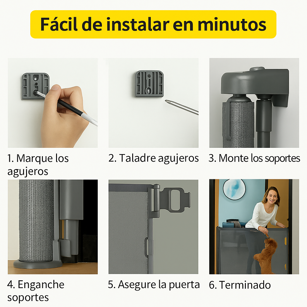 Puerta de seguridad Para Mascotas y Bebés