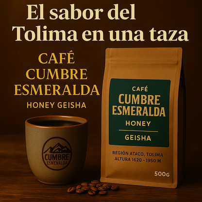 Café Cumbre Esmeralda Honey Geisha 100% Orgánico + Obsequio 🎁