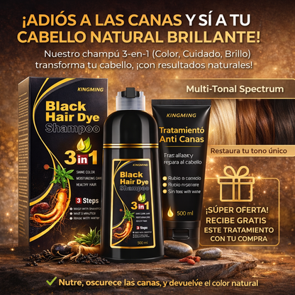 champú Anti Canas Natural 3 en 1 Gratis Tratamiento anti-canas