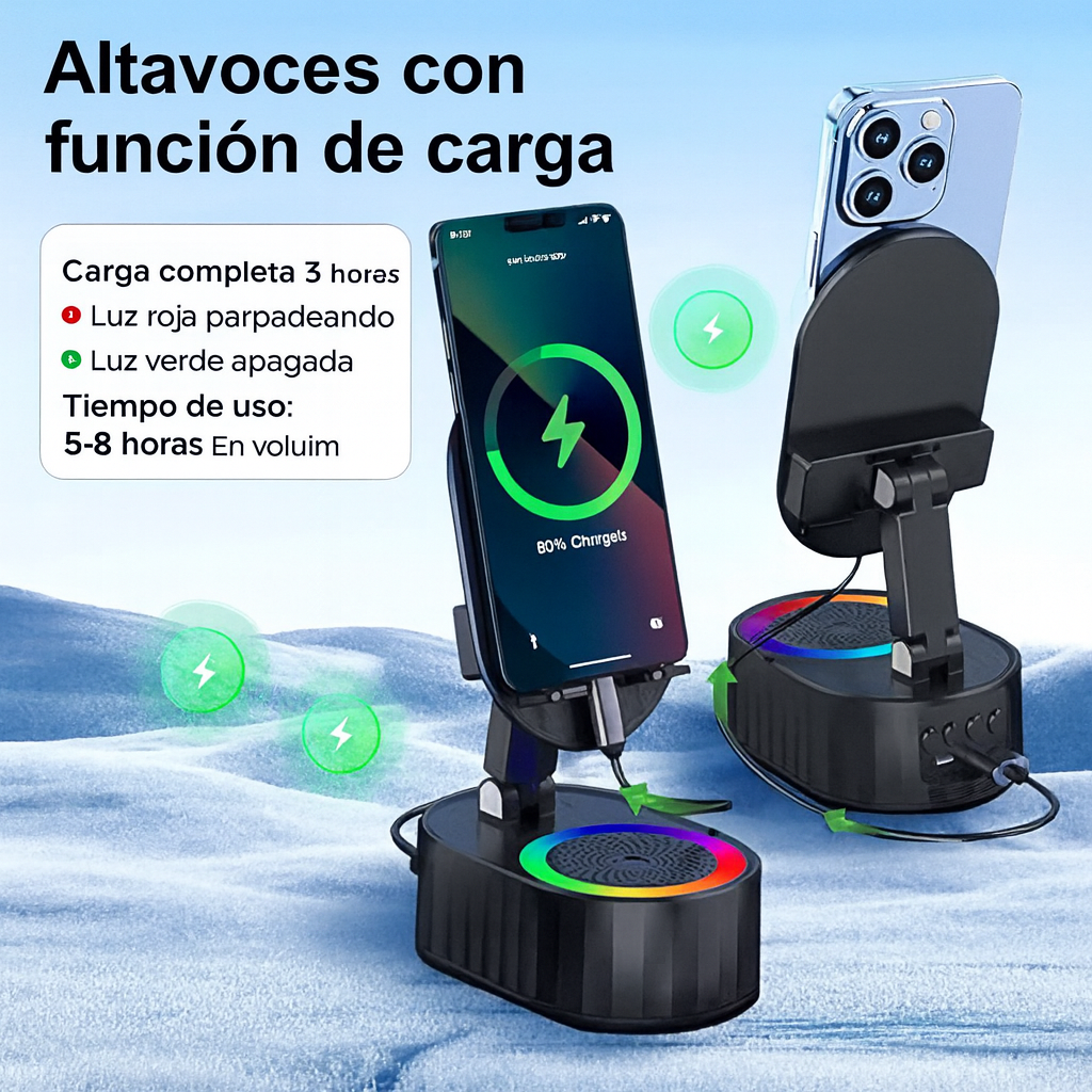 Base para altavoces audio de inducción con función de carga