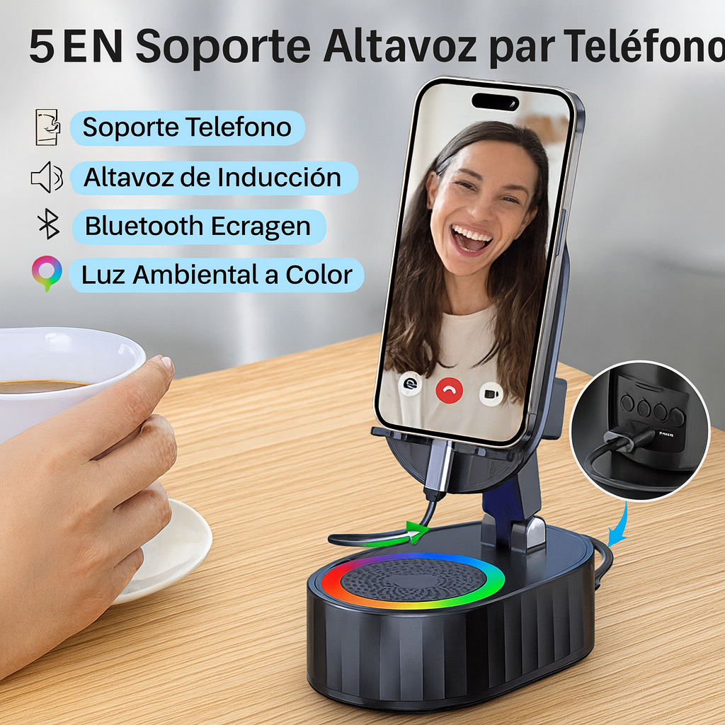 Base para altavoces audio de inducción con función de carga