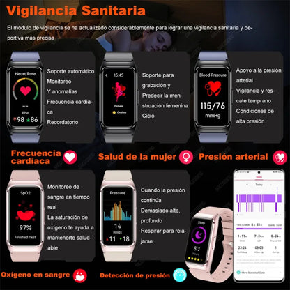 Smart Watch reloj Inteligente Glucosa Presión Arterial Presión Arterial Ácido Úrico Bt 2026