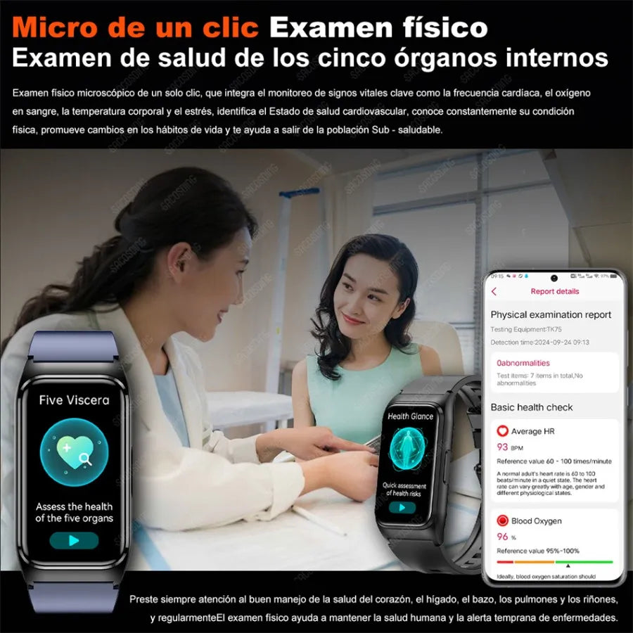 Smart Watch reloj Inteligente Glucosa Presión Arterial Presión Arterial Ácido Úrico Bt 2026