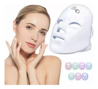 Mascarilla Facial  LED 7 Colores Para Limpiar Las Impurezas De La Piel