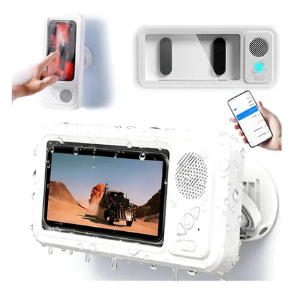 Soporte para Teléfono de Ducha con Altavoz IPX4, Impermeable, Pantalla Táctil